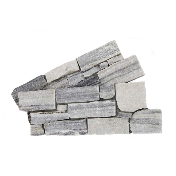 Cloudy Gray Quartzite Cement Backed Stone