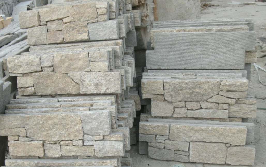 Sesame Yellow Quartzite Cement Backed Stone