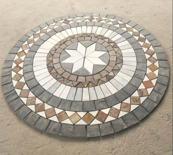 Tan Slate Medallion Mosaic Tile