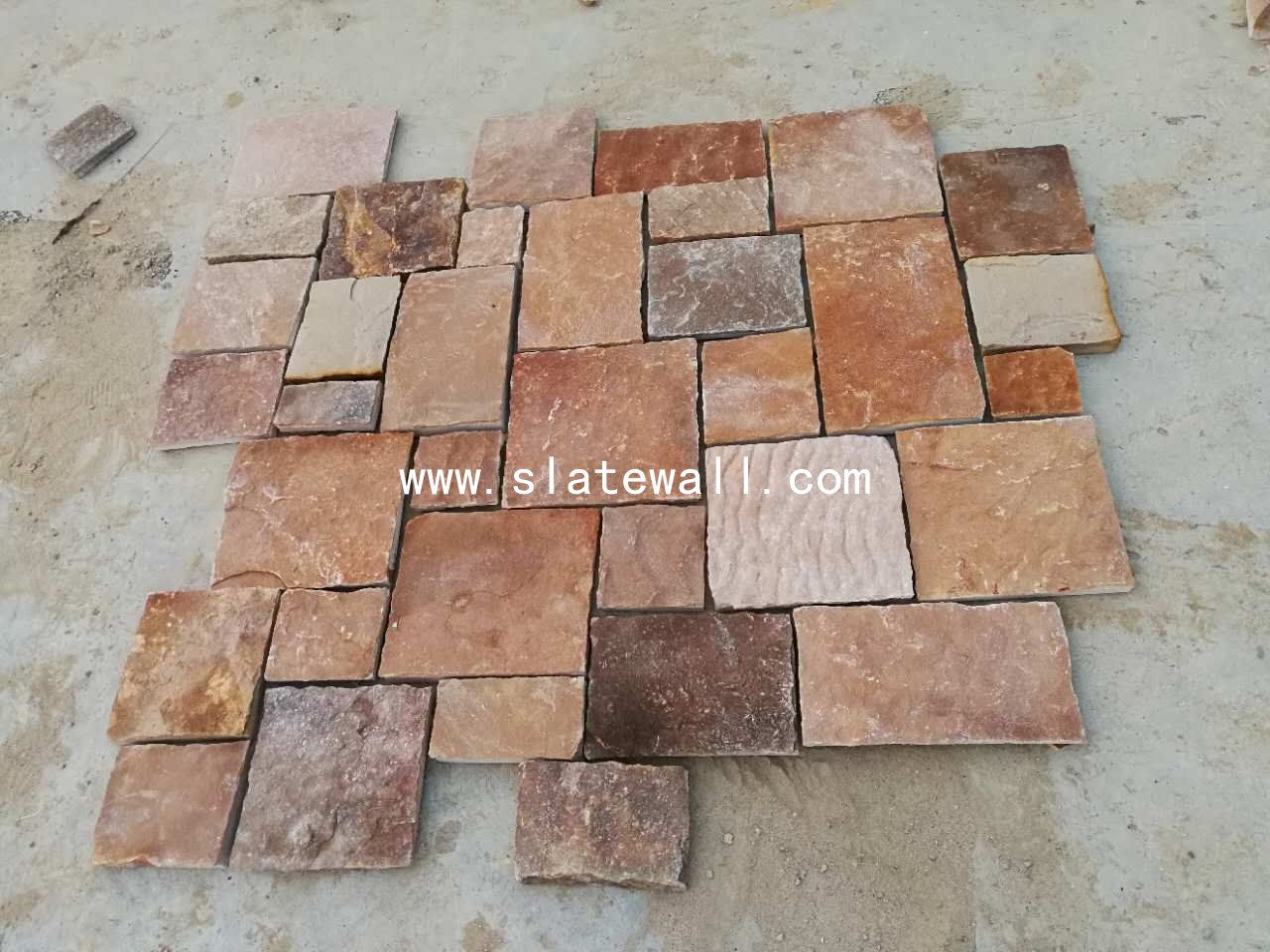 Pink Sandstone Square Stone Veneer